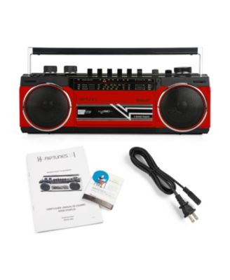 Retro AM/FM/SW Radio + Cassette Boombox with Bluetooth and USB/SDHC Playback