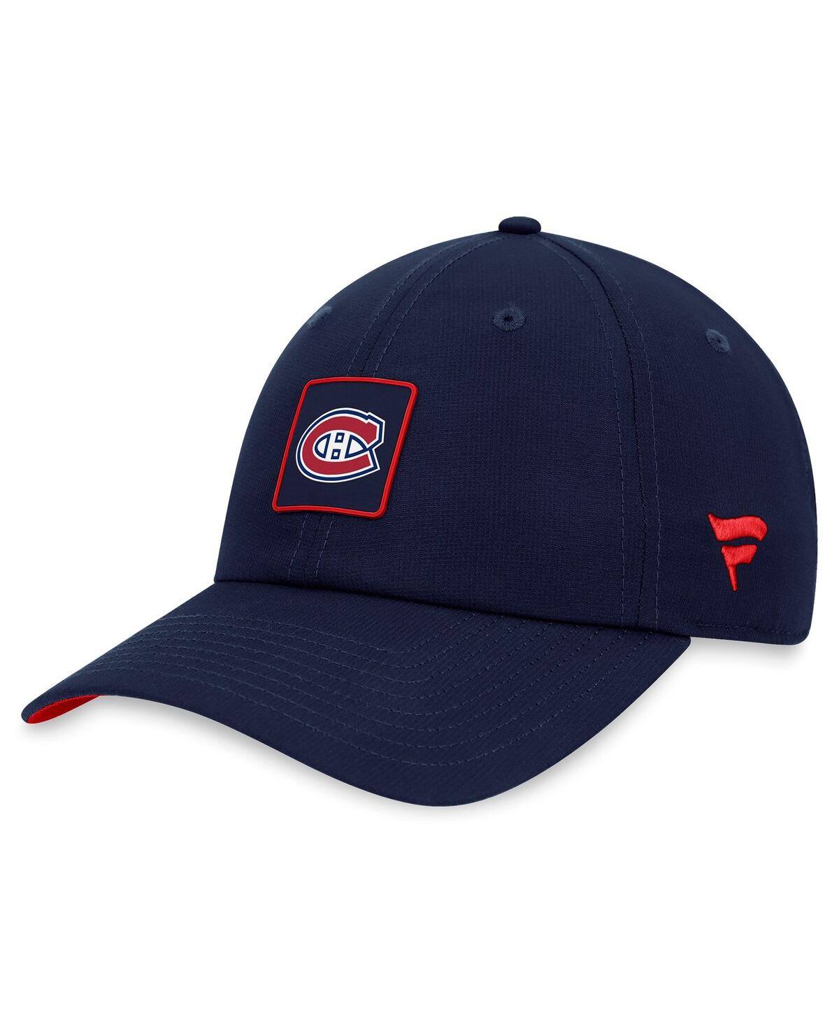 Shop Fanatics Men's  Navy Montreal Canadiens Authentic Pro Rink Adjustable Hat