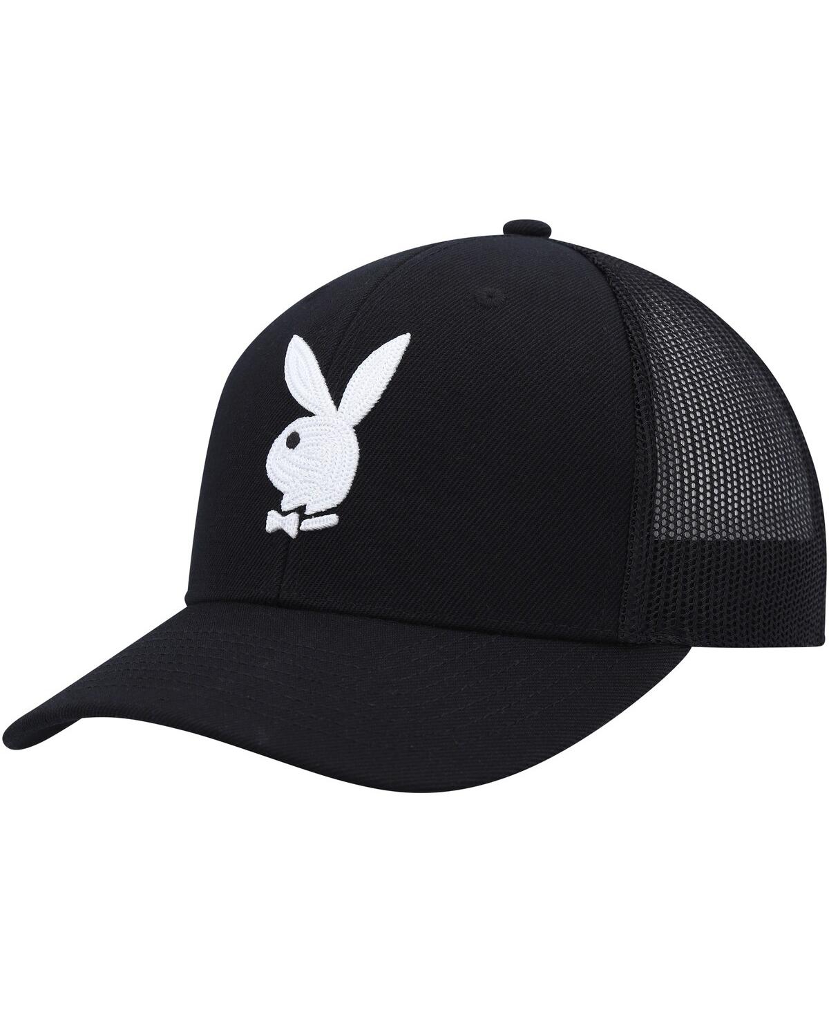 Playboy Men's  Black Trucker Snapback Hat
