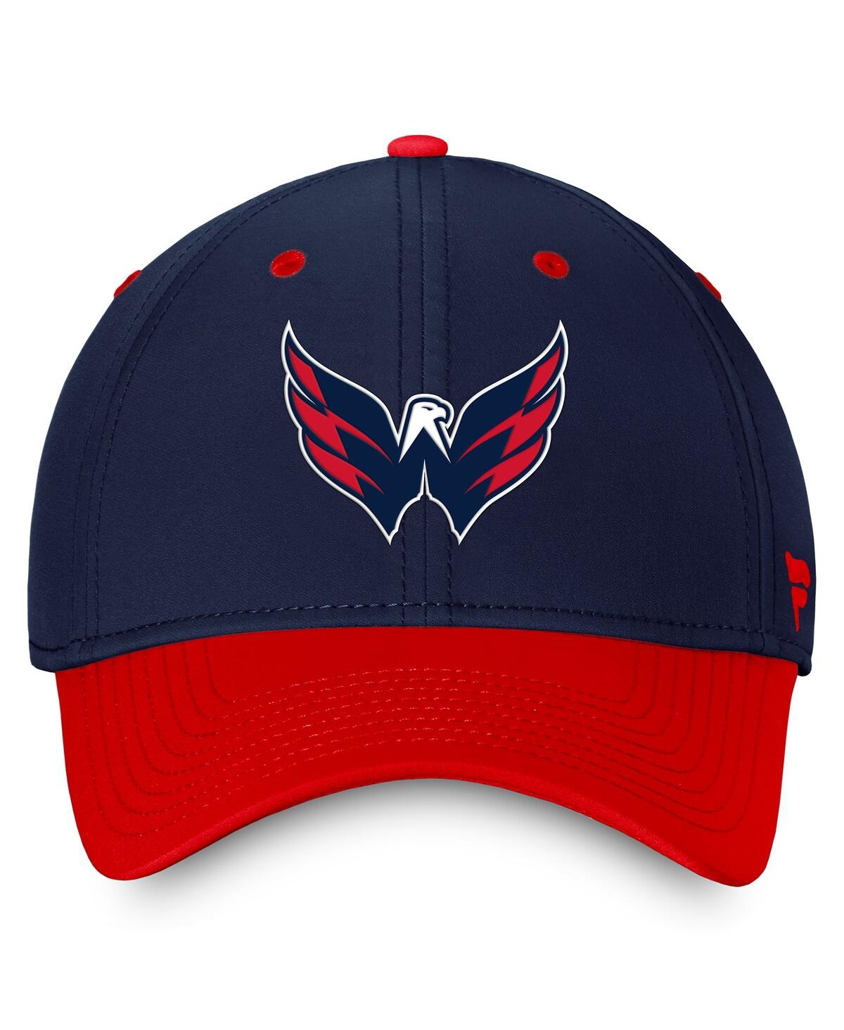 Shop Fanatics Men's  Navy, Red Washington Capitals Authentic Pro Rink Two-tone Flex Hat In Navy,red