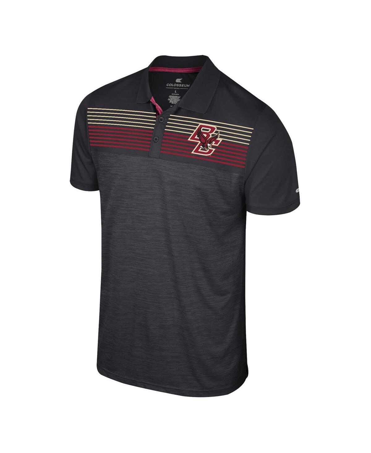 Shop Colosseum Men's  Black Boston College Eagles Langmore Polo Shirt