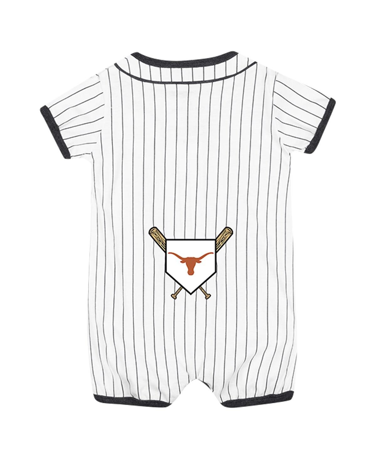Shop Colosseum Baby Boys And Girls  White Texas Longhorns Pinstripe Dusty Romper