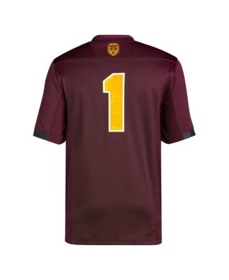 Men's #1 Maroon Arizona State Sun Devils Premier Football Jersey