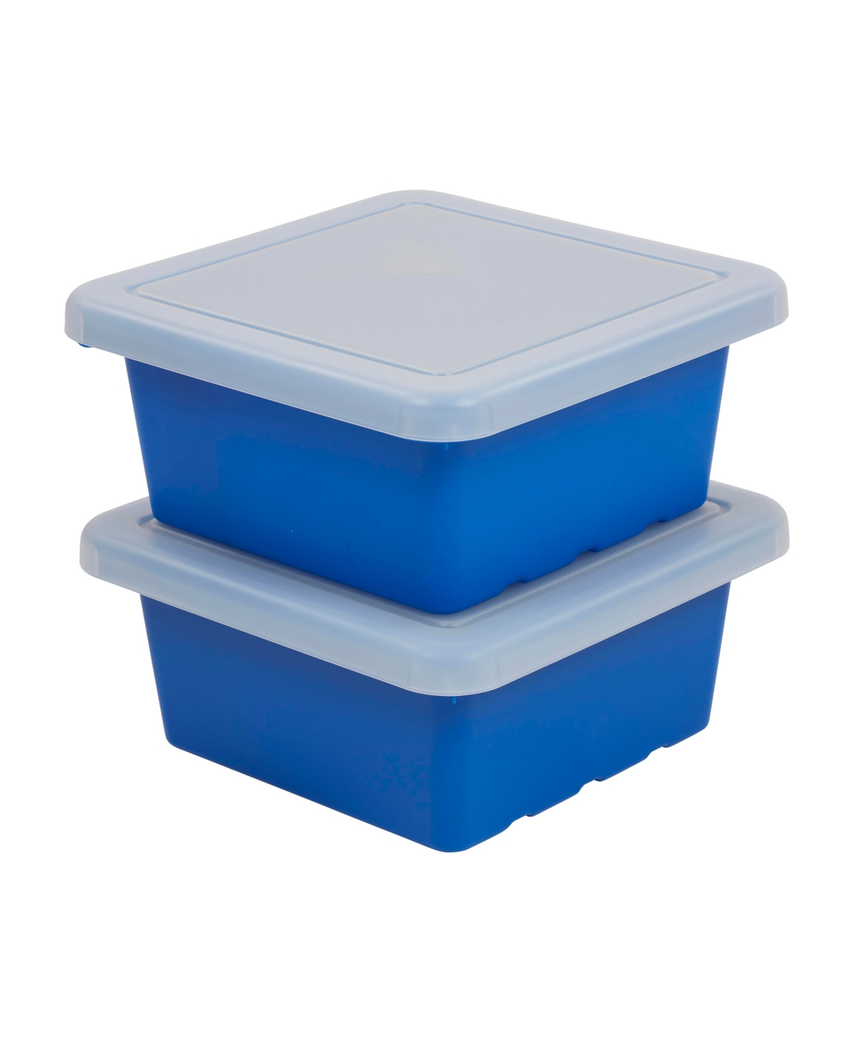 Square Bin with Lid, Storage Containers, Blue, 2-Pack - Red