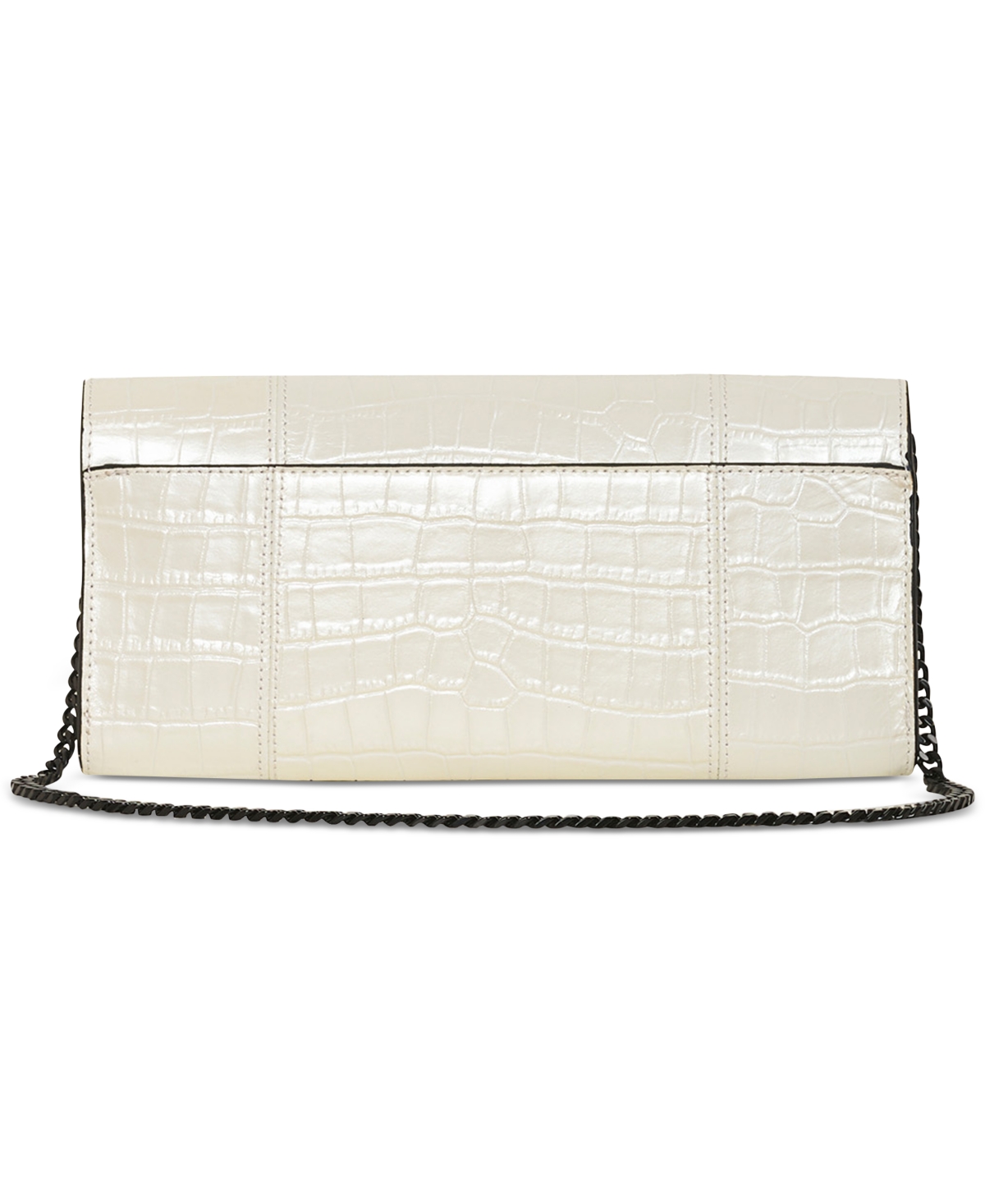 Karl Lagerfeld Albertine Small Embossed Leather Clutch In Wntr Wht,s