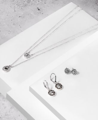 Crystal Logo Drop Earrings