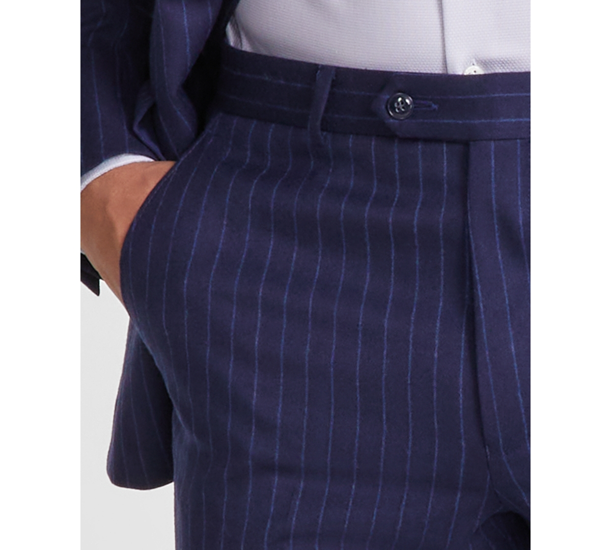 Michael Kors Men's Classic-Fit Pinstripe Wool-Blend Stretch Suit Separate Pants -blue