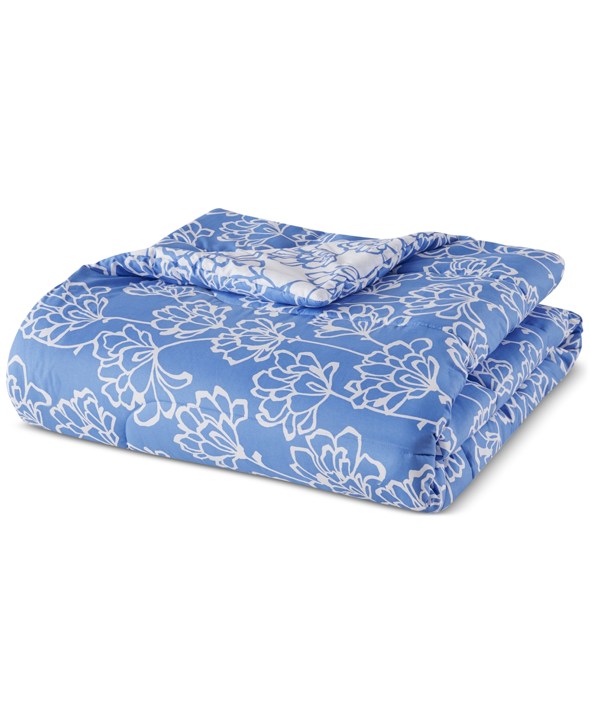 Shop Jla Home Taj 3-pc. Reversible Printed Comforter Set, Created For Macy's In Blue