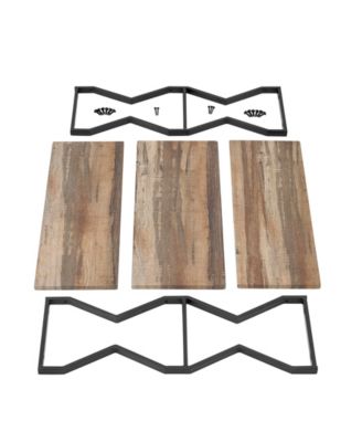 Rustic Industrial 3-Tier Zigzag Floating Wall Shelf