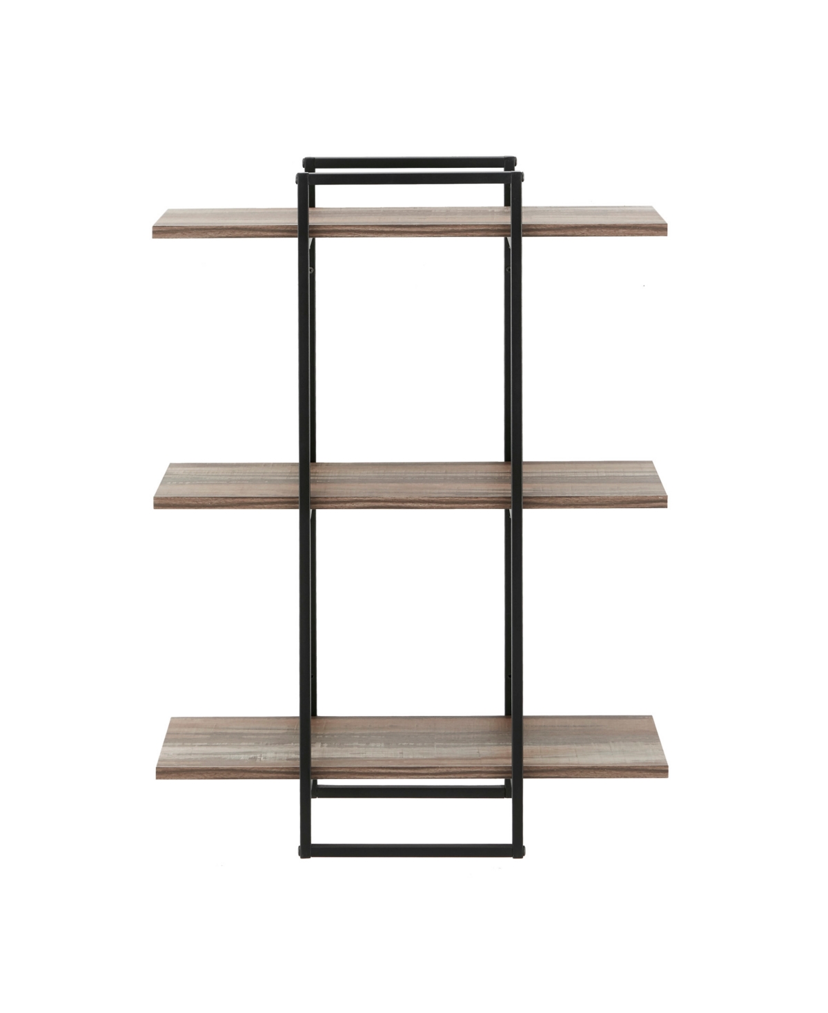 Shop Danya B Antigua Crossed Double Rectangle Shelf Unit In Brown,black