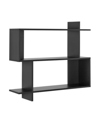 Manasa Floating Geometric Kilter Two-Tier Wall Shelf