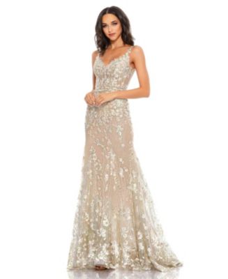 Women's Floral Embroidered Corset Bodice Gown - Macy's