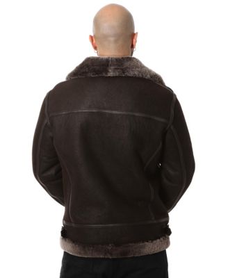 Men's Suede Shearling Jacket, Black
