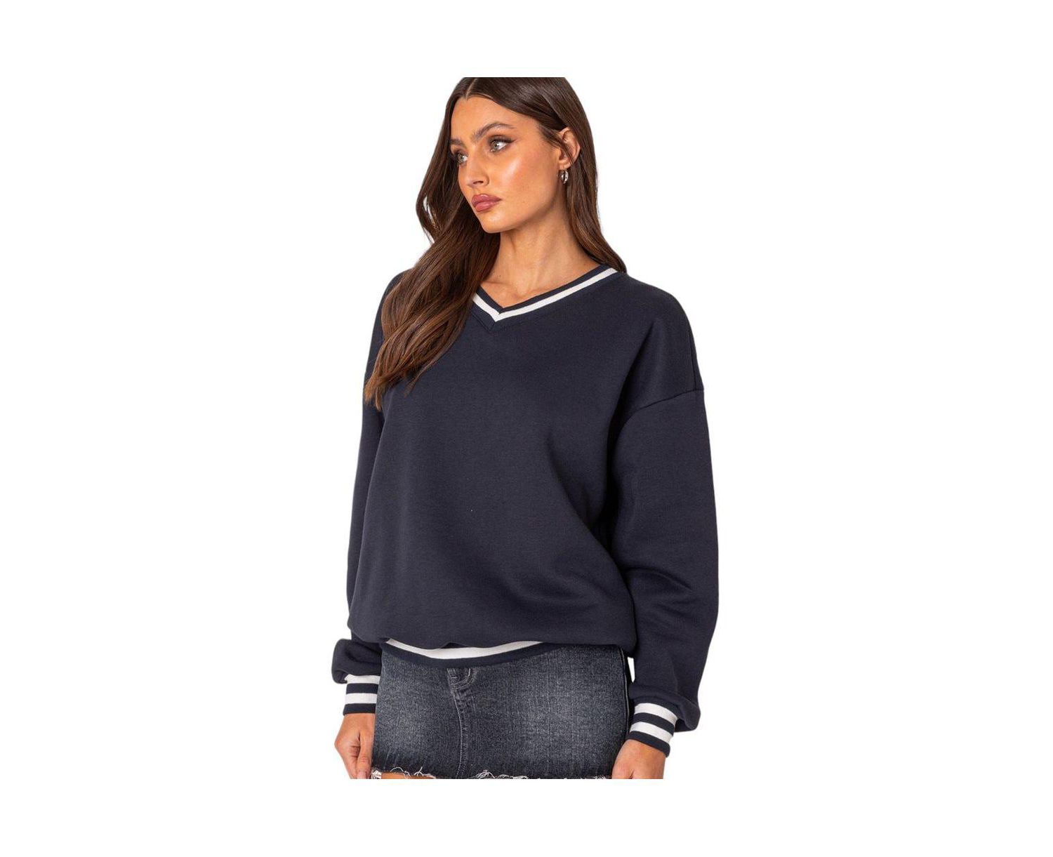 Women's Caryn oversized v neck sweatshirt