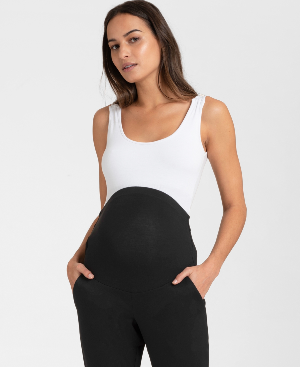 Shop Seraphine Women's Slim Leg Maternity Pants In Black