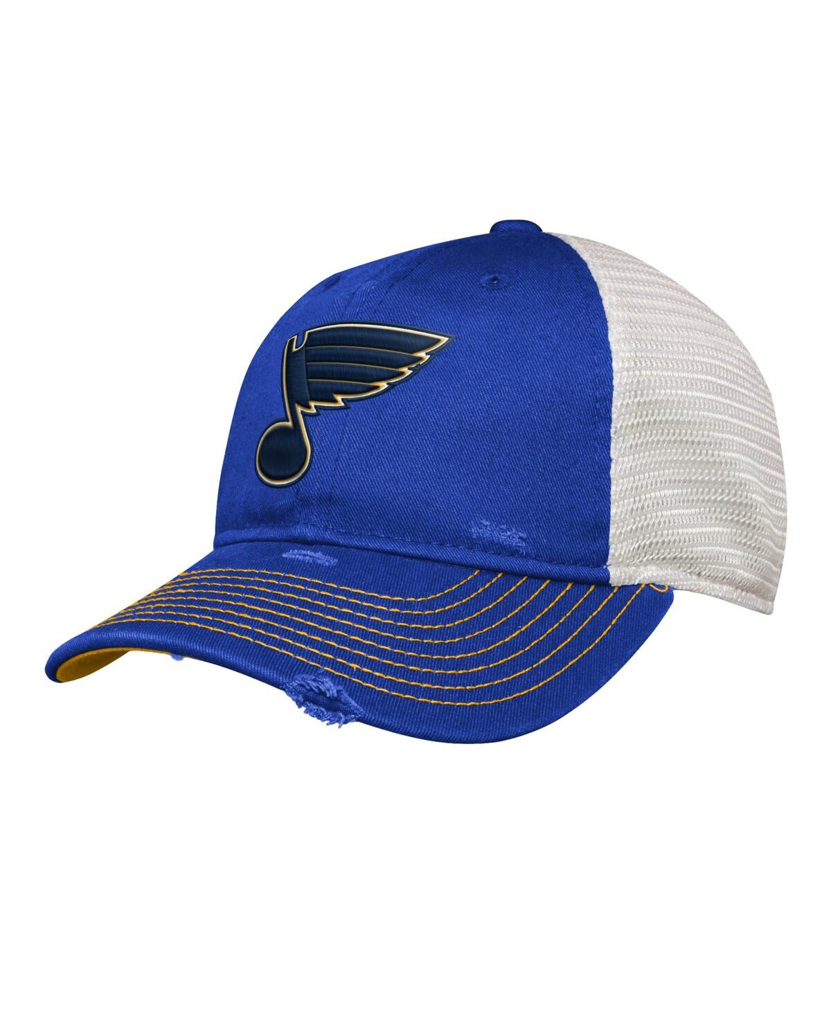 Shop Outerstuff Youth Boys Blue Distressed St. Louis Blues Slouch Trucker Adjustable Hat
