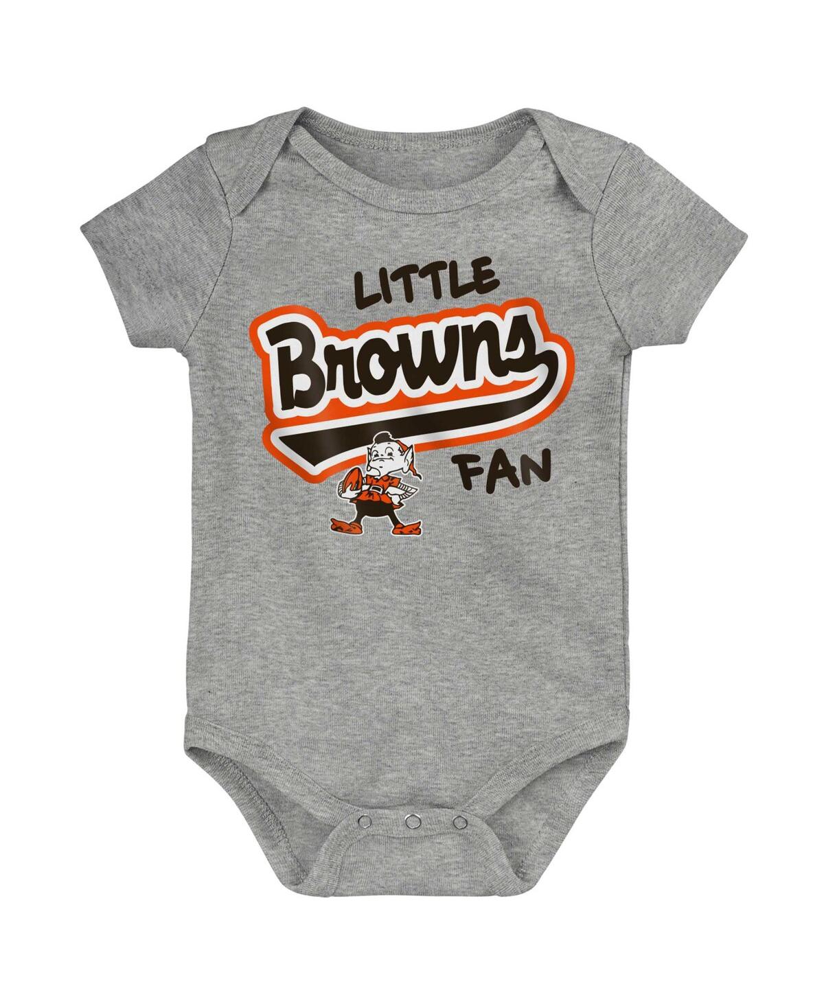 Shop Outerstuff Baby Boys And Girls Heather Gray Distressed Cleveland Browns Retro Little Baller Bodysuit