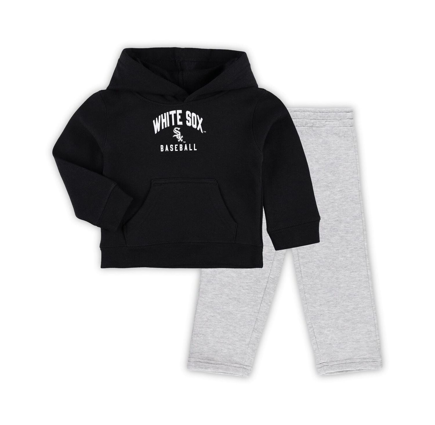Baby Boys and Girls Black, Heather Gray Chicago White Sox Play by Play Pullover Hoodie and Pants Set