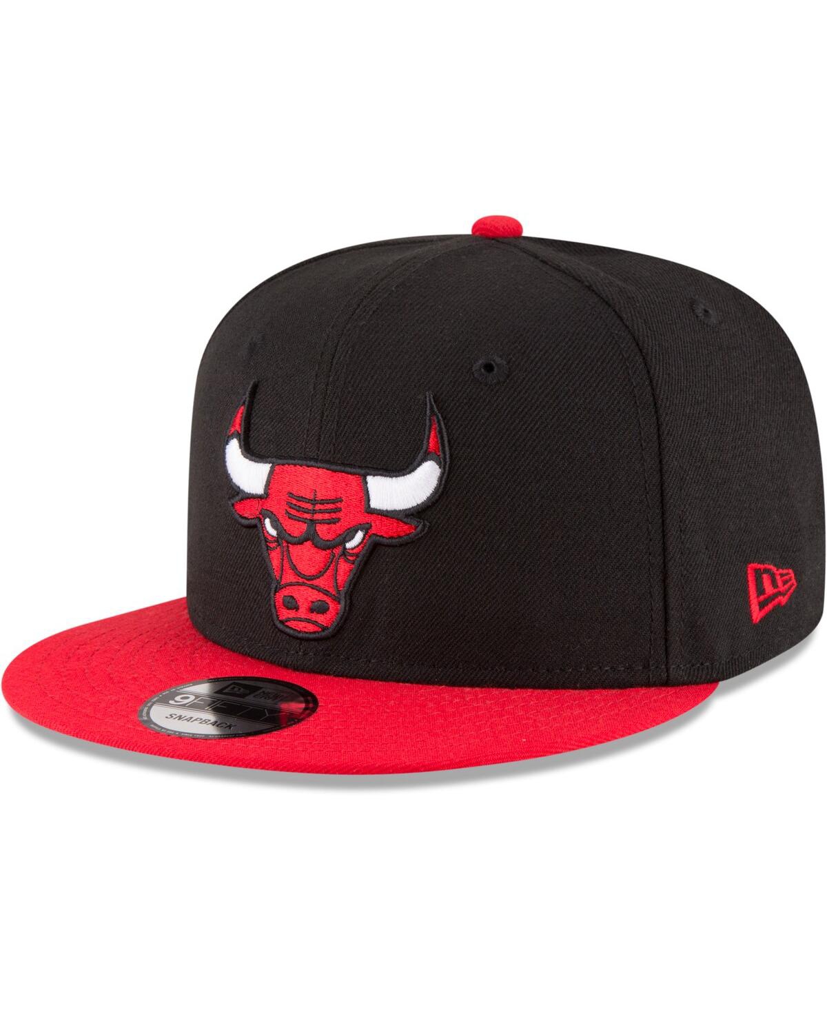 New Era Men's  Black, Red Chicago Bulls Two-tone 9fifty Adjustable Hat In Black,red