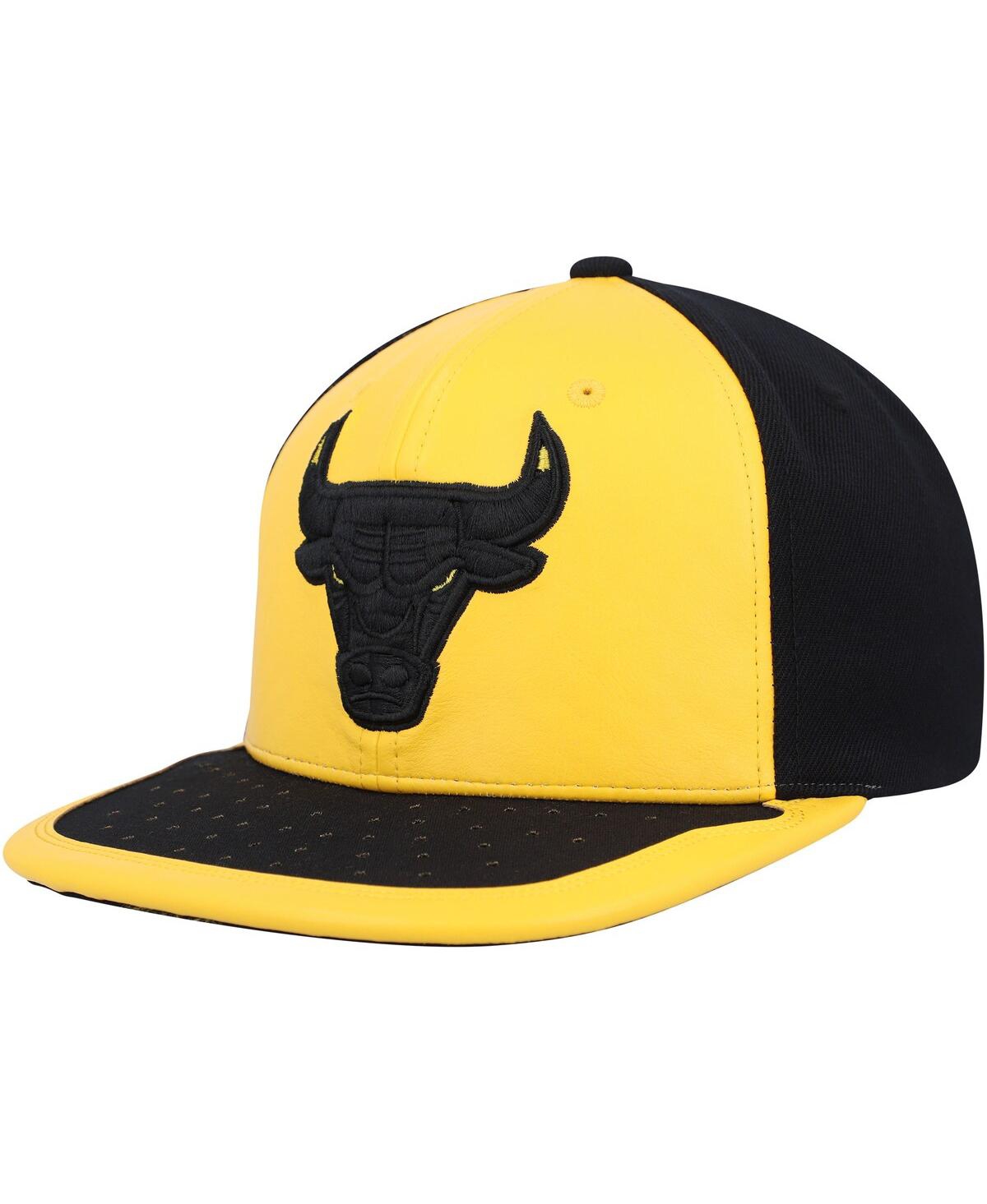 Mitchell & Ness Men's  Yellow, Black Chicago Bulls Day One Snapback Hat In Yellow,black