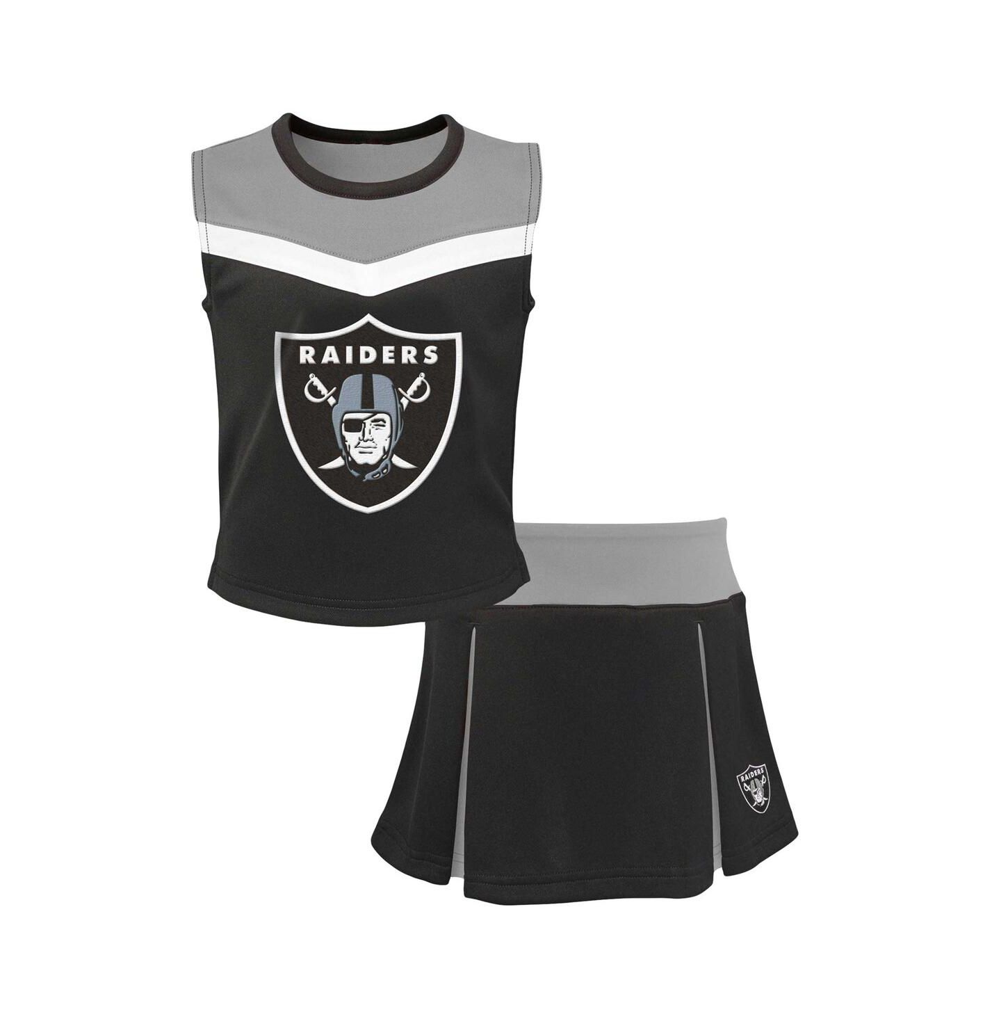 Outerstuff Big Girls Black Las Vegas Raiders Spirit Two-Piece Cheerleader Set — фото 1