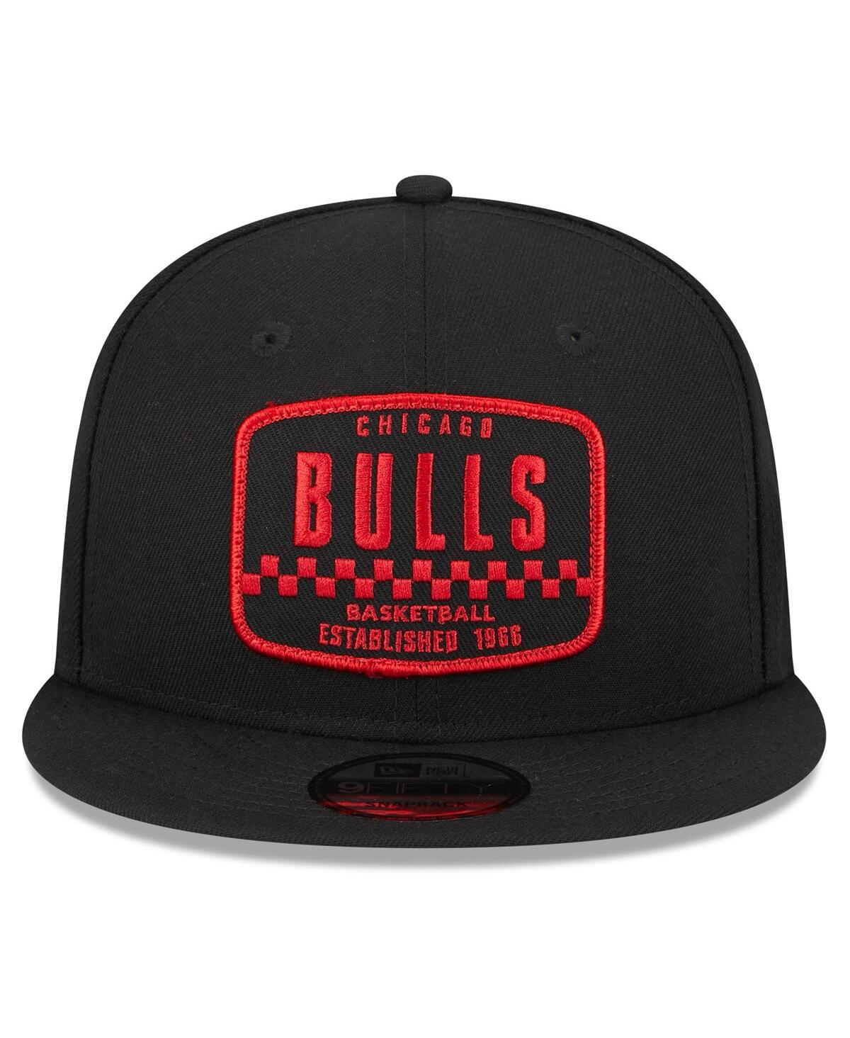 Men's New EraChicago Bulls 2024 Nba All-Star Game Rally Drive Finish Line Patch 9FIFTY Snapback Hat - Black