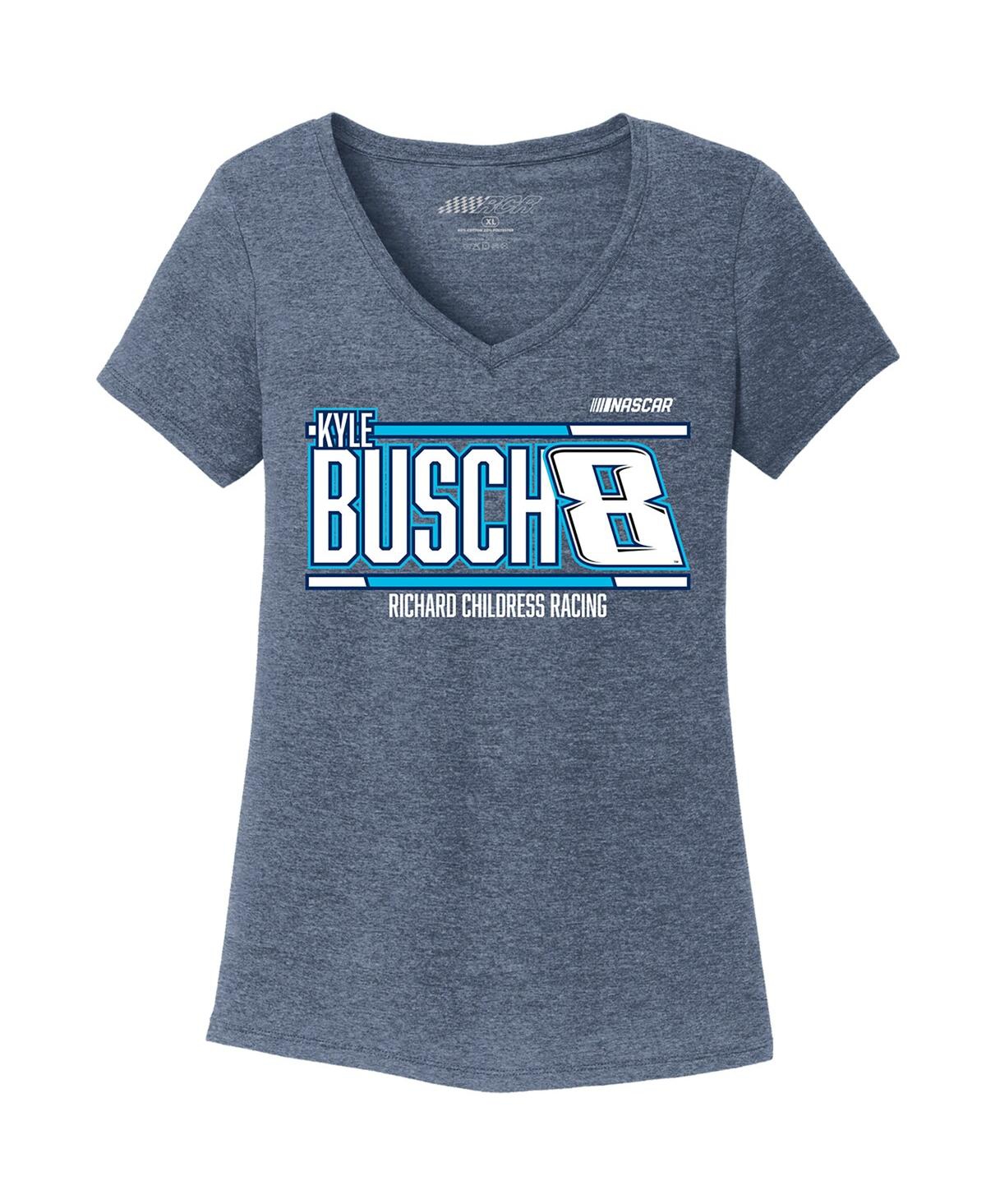 Shop Richard Childress Racing Team Collection Women's  Navy Kyle Busch Tri-blend V-neck T-shirt