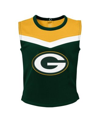 Girls Toddler Green Green Bay Packers Spirit Cheer Three-Piece Cheerleader Set