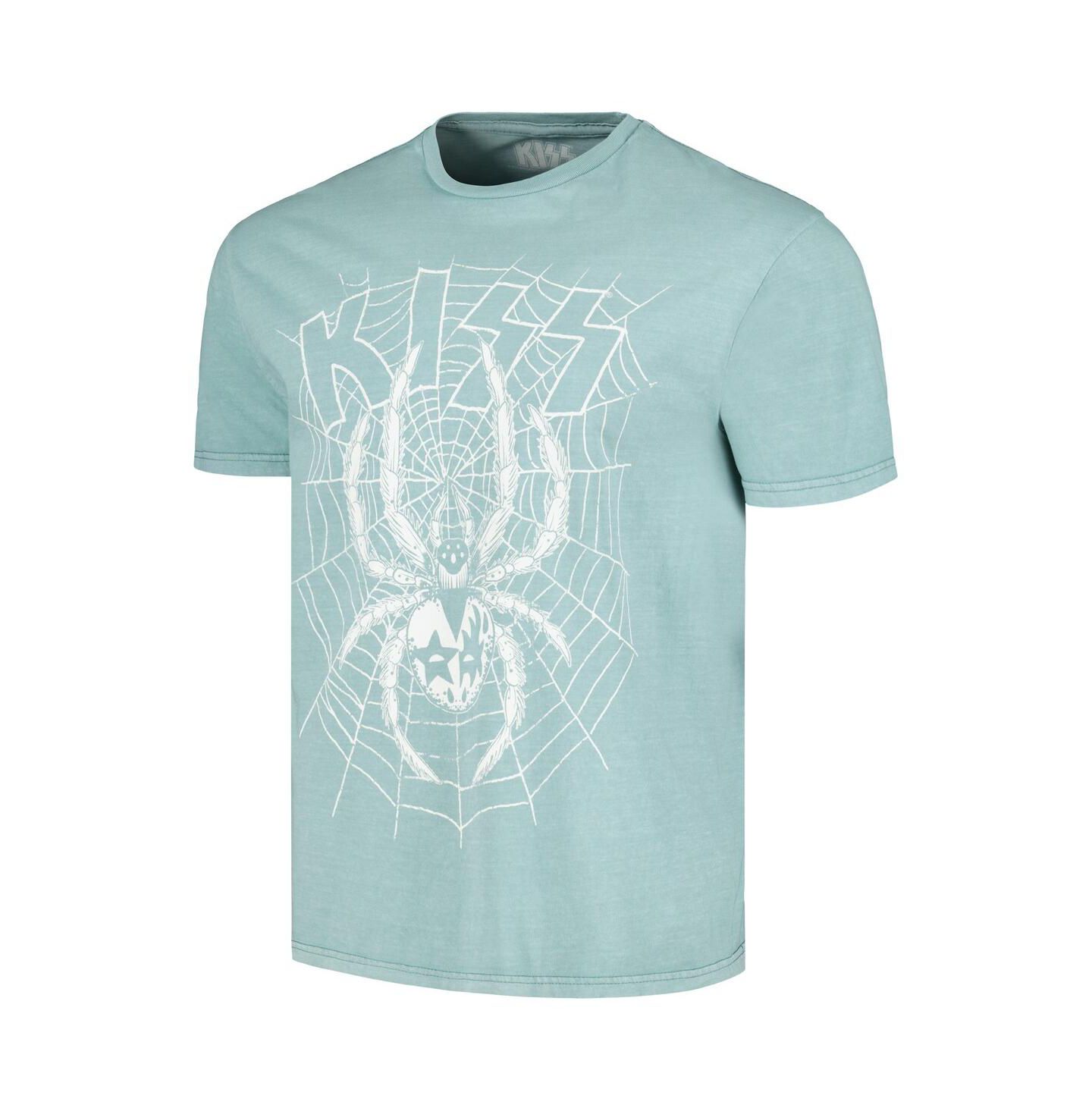 Мужская футболка Philcos Light Blue Distressed Kiss Spider Washed Graphic — фото 2