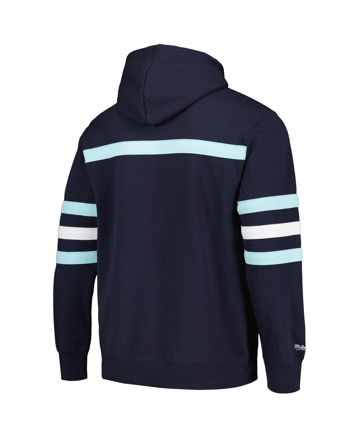 Mitchell & Ness Men's  Deep Sea Blue Seattle Kraken Head Coach Pullover Hoodie In Deep Sea Blue