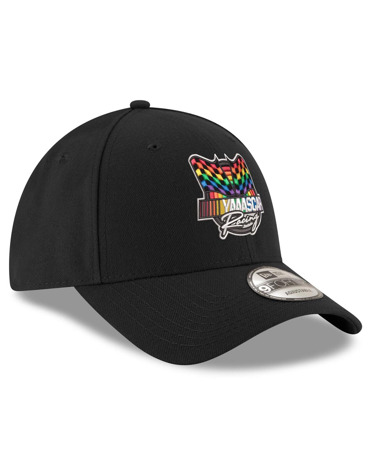NEW ERA MEN'S NEW ERA BLACK NASCAR YAAASCAR PRIDE 9FORTY SNAPBACK ADJUSTABLE HAT 