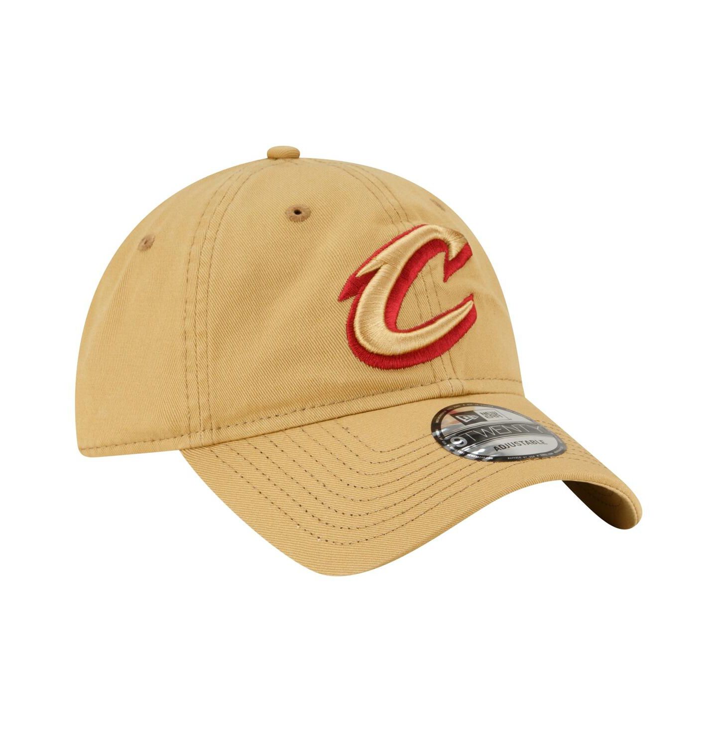Мужская кепка New Era Tan Cleveland Cavaliers Team 2.0 9TWENTY Adjustable Hat — фото 3