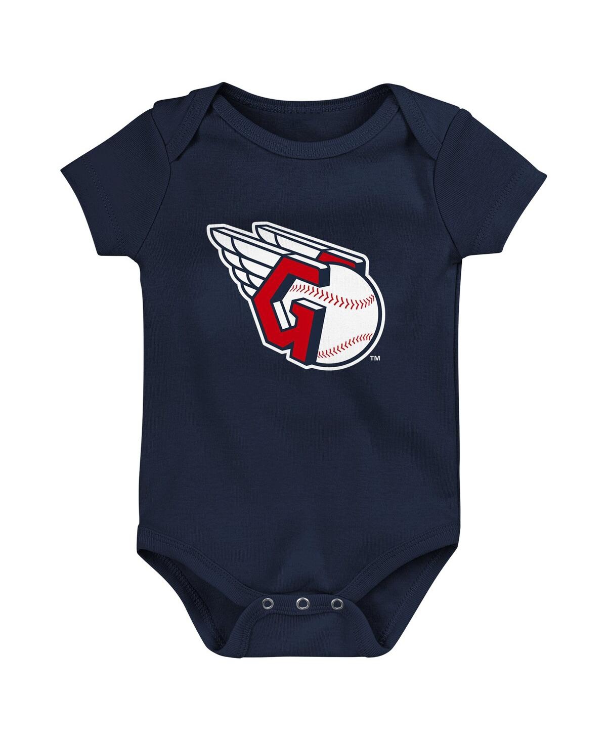 Shop Fanatics Baby Boys And Girls  Cleveland Guardians Fan Pennant 3-pack Bodysuit Set In Red