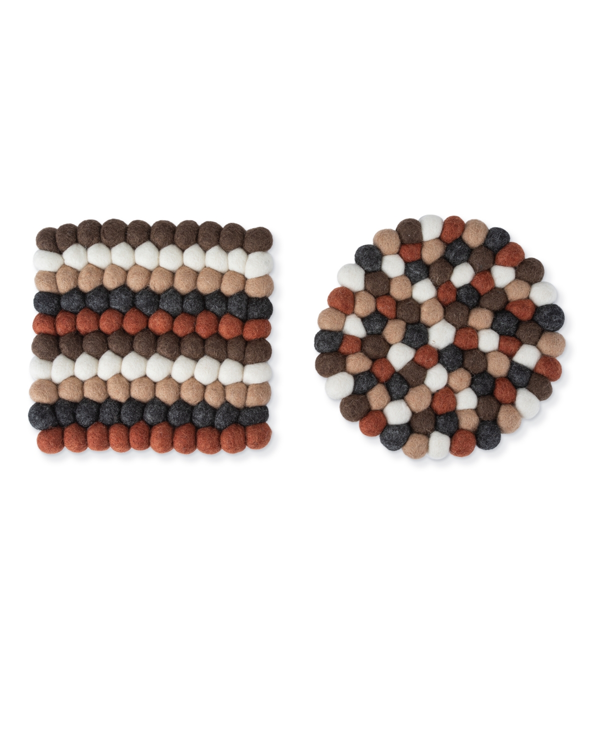 Shop Thirstystone Felted Pom Pom Trivets, Set Of 2 In Multicolor