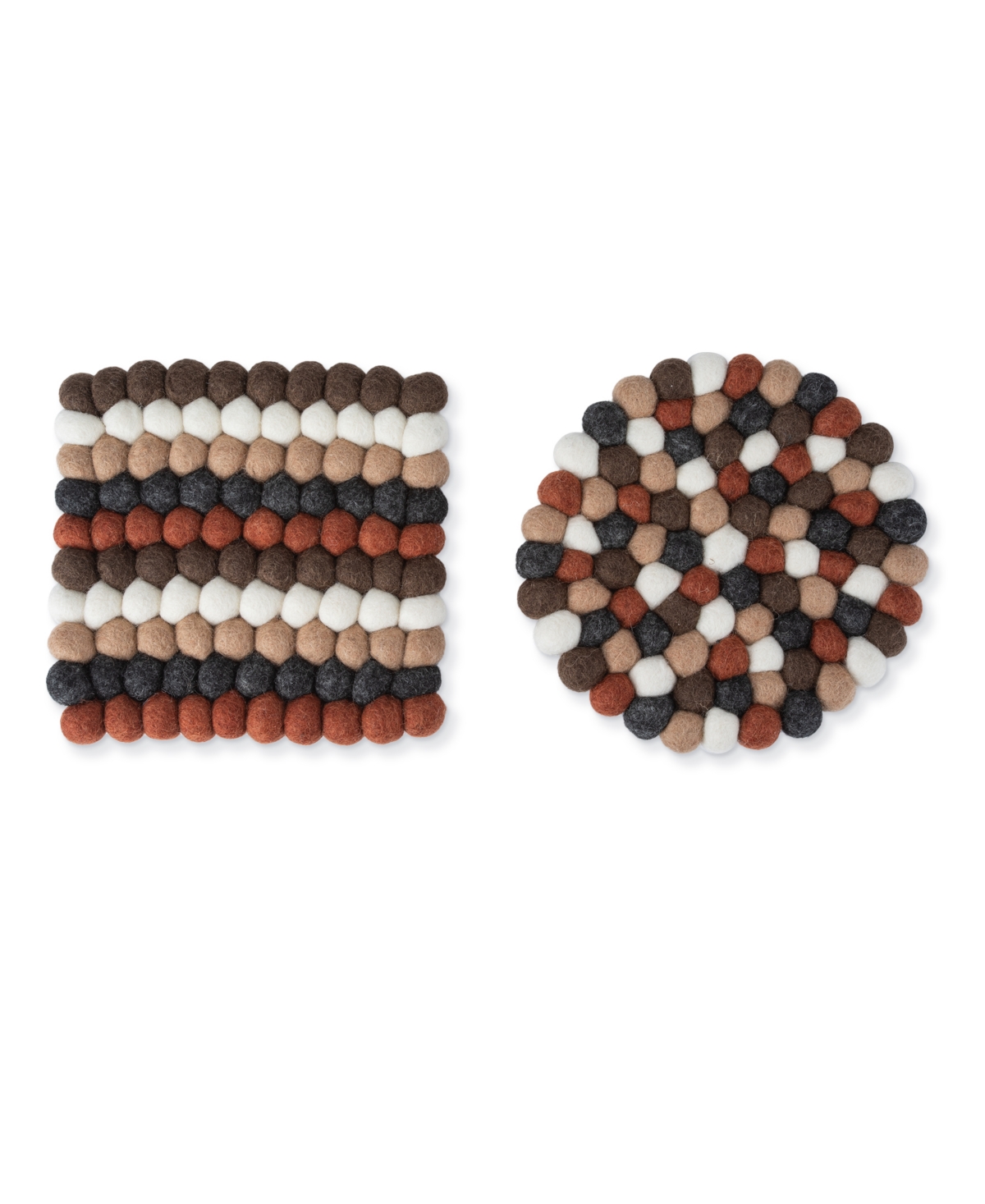 Thirstystone Felted Pom Pom Trivets, Set Of 2 In Multicolor