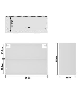 Hanging Glass Cabinet White Engineered wood, Glass Medium