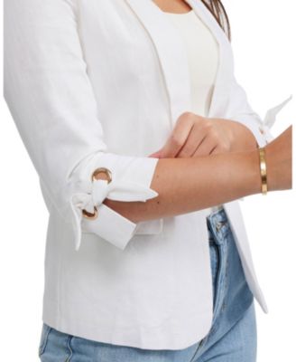 Women's Shawl Collar Blazer with Sleeve Grommet