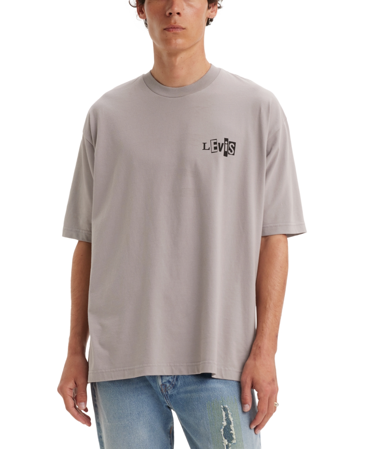 Levi's Men's Skate Graphic Boxy Relaxed Fit T-shirt In Silver Fox