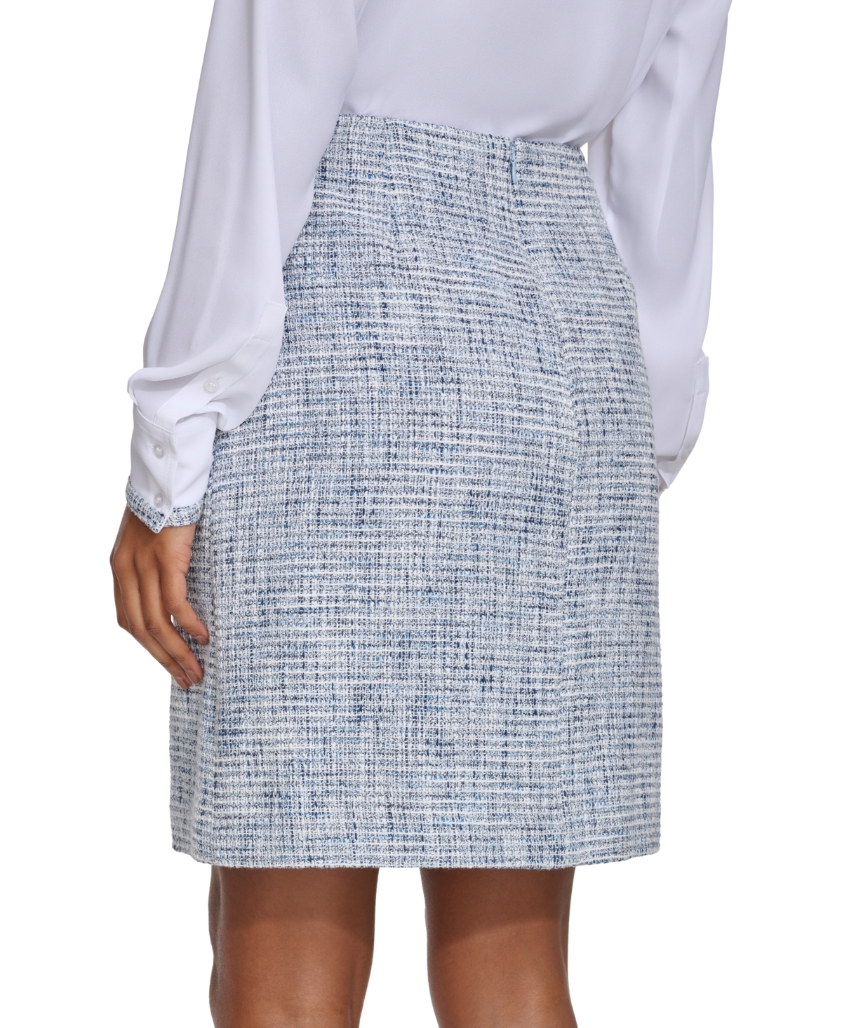 Shop Calvin Klein Women's Tweed Pencil Skirt In Breeze Multi