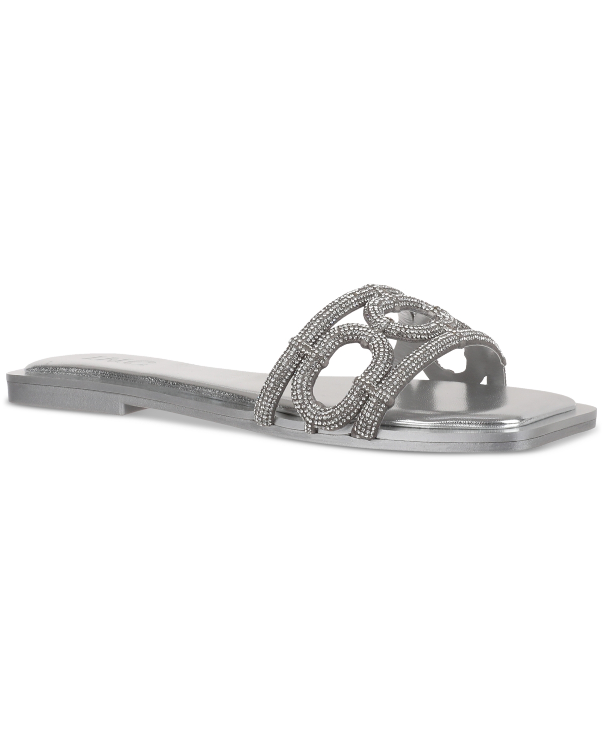 Inc International Concepts Women's Hannahh Flat Sandals, Created For Macy's In Silver Crystal