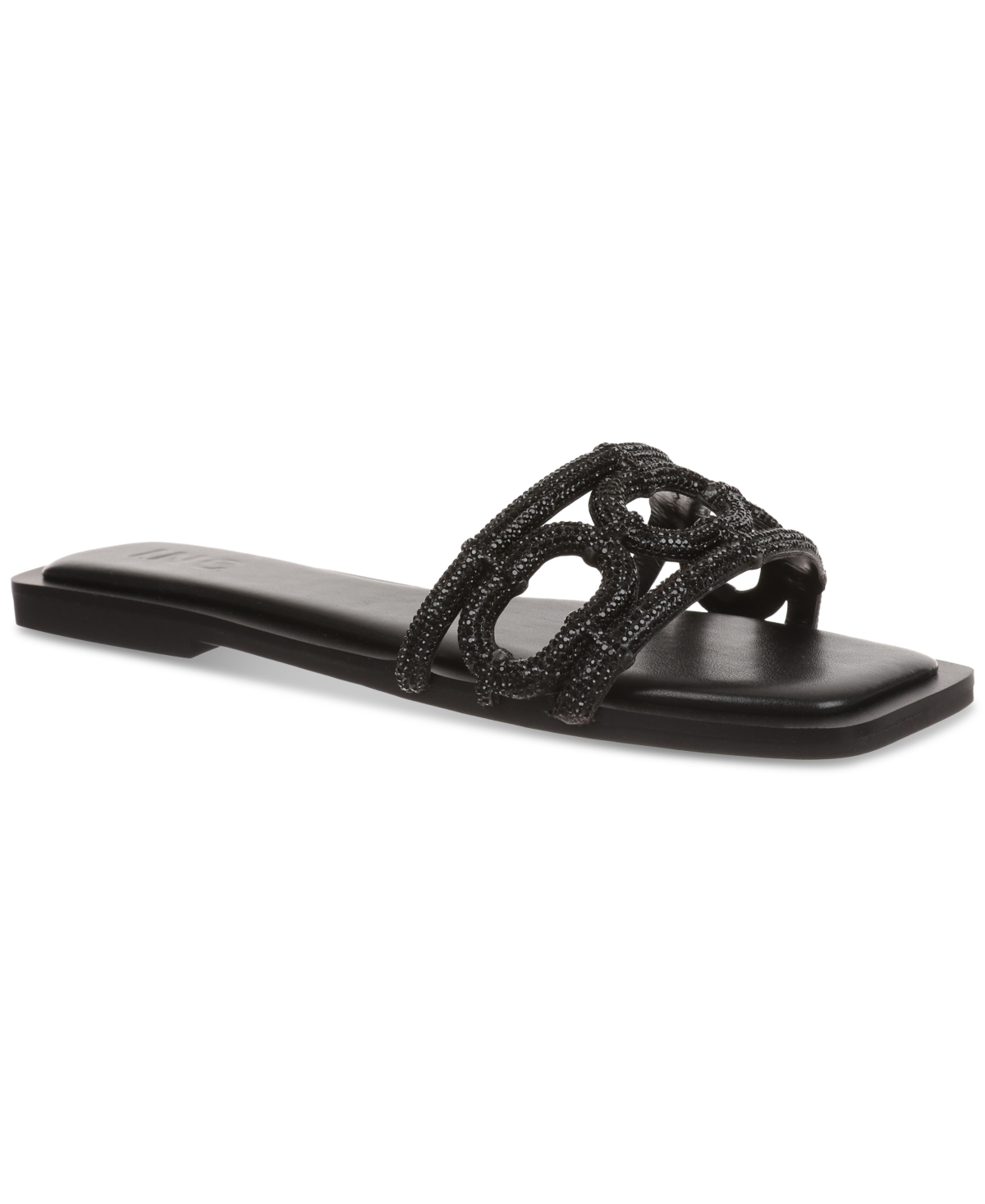 Inc International Concepts Women's Hannahh Flat Sandals, Created For Macy's In Black Crystal