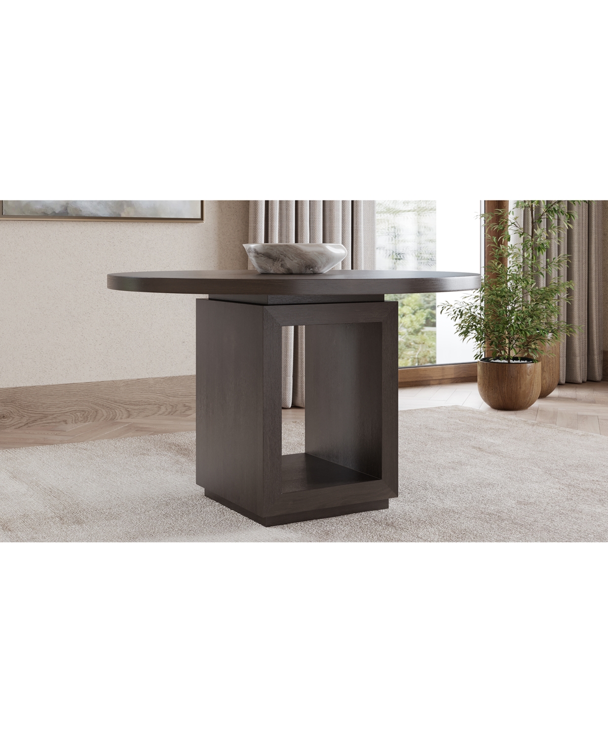 Macy's Tivie Round Dining Table In Brown