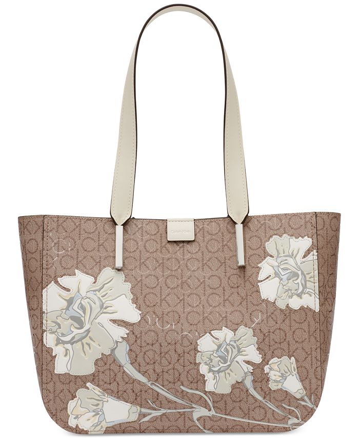 Calvin klein white floral hotsell purse