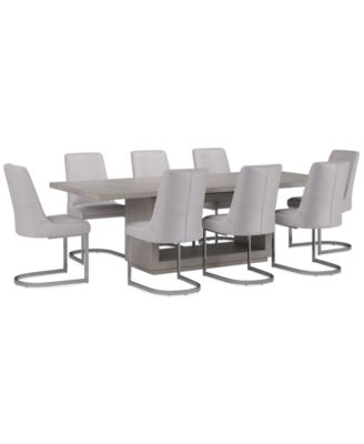 Tivie 9 Pc Dining Set (Rectangular Table + 8 Dining Chairs), Created for Macy's