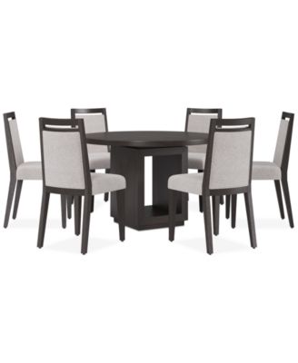 Tivie 7 Pc Dining Set (Round Table + 6 Dining Chairs), Created for Macy's