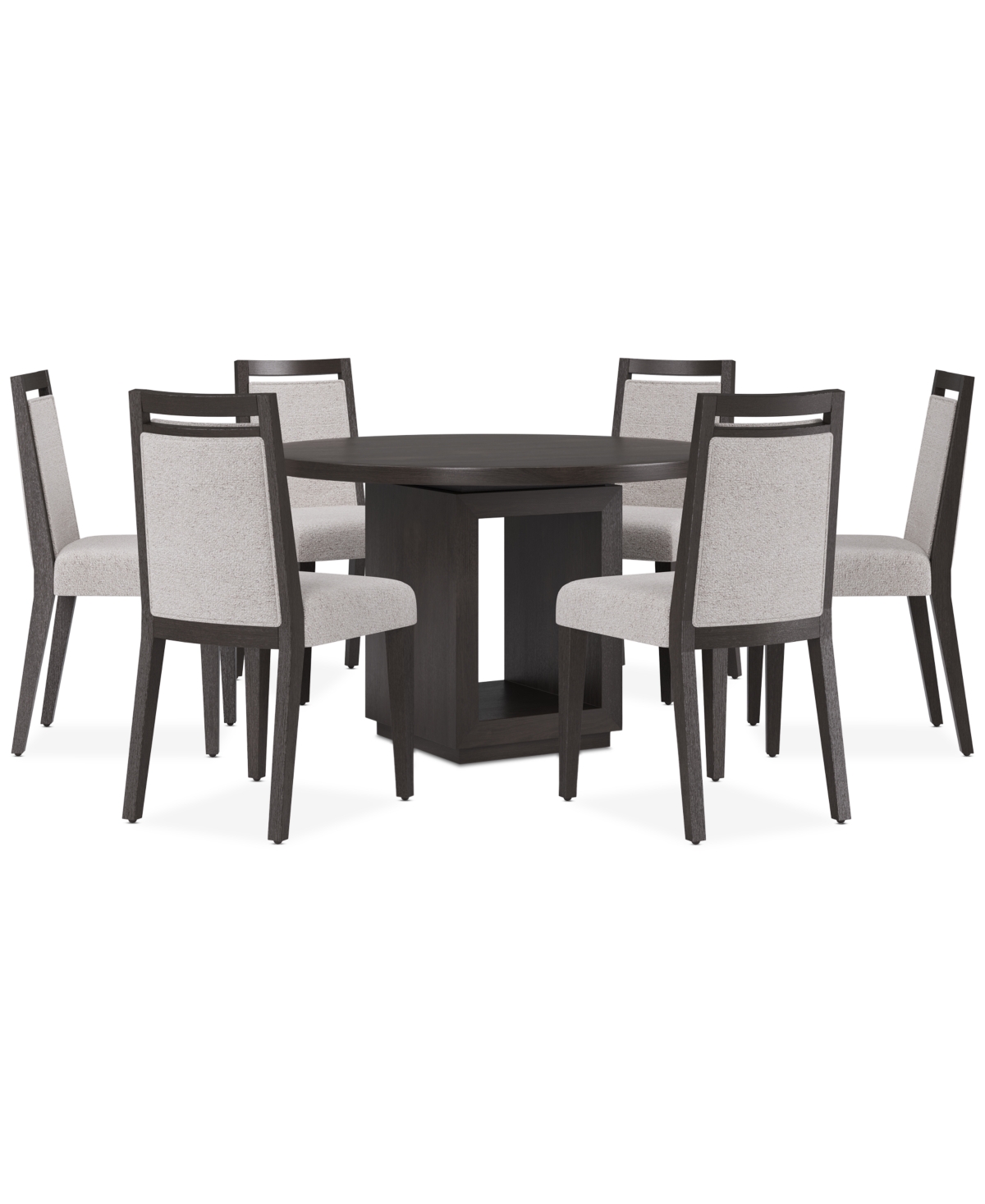 Tivie 7 Pc Dining Set (Round Table + 6 Dining Chairs), Created for Macy's