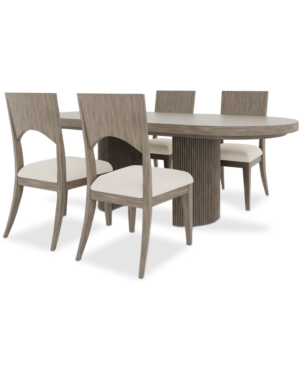 Macy's Frandlyn 5pc Dining Set (table + 4 Side Chairs) In Gray