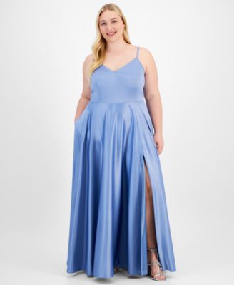 B Darlin Trendy Plus Size Satin Sleeveless Gown Macy s