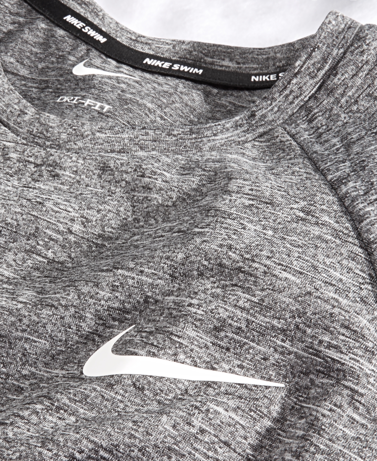 Nike Men's Hydroguard Dri-fit Stretch Upf 40+ Heather Rash Guard