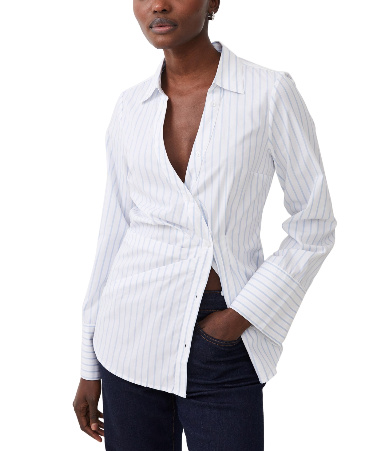 Women's Isabelle Asymmetric Shirt - Linen White
